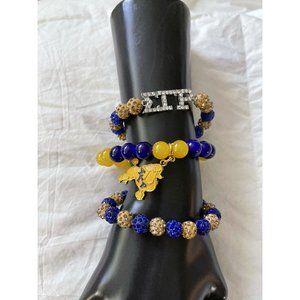 Sigma Gamma Rho Bling Beaded Charm Bracelet Set